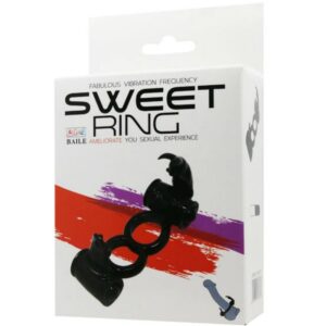 Baile For Him-Sweet Ring Inel Vibrant Dublu cu Doi Iepurași-TPR 12 Baile For Him-Sweet Ring Inel Vibrant Dublu cu Doi Iepurași-TPR - imagine 5
