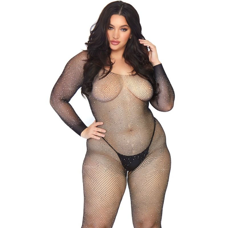 Leg Avenue Bodystockings-Bodystocking Plasă Cristalizată 1X-2X 3 img 74240 bcd2db8b6a14e4f7a763555d22c8c825 1