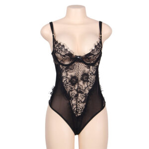 Subblime Queen Plus Size-Queen Plus Teddy Negru cu Dantelă 5 Subblime Queen Plus Size-Queen Plus Teddy Negru cu Dantelă - imagine 1