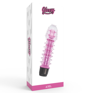 Glossy-Axel Vibrator Pink-TPE, Waterproof - imagine 4