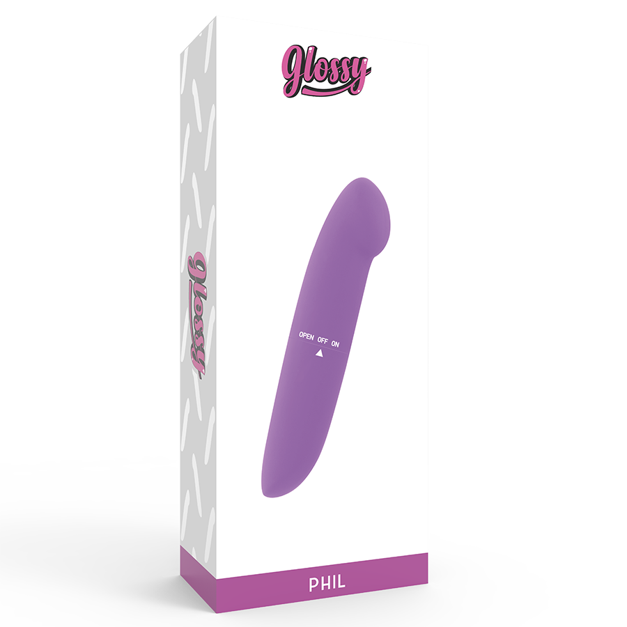 Glossy-Phil Vibrator Purple-ABS, Reincarcabil, Waterproof 3 Glossy-Phil Vibrator Purple-ABS, Reincarcabil, Waterproof · Vibratoare (imaginea 3)