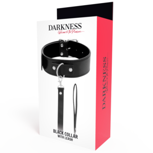 Darkness Bondage-Colier Postural cu Lanț din Piele - imagine 3