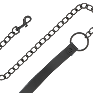Darkness Bondage-Darkness Guler Postural Negru cu Lanț-PVC - imagine 5
