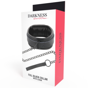 Darkness Bondage-Darkness Guler Postural Negru cu Lanț-PVC - imagine 3
