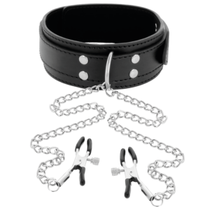Darkness Bondage-Colier cu Cleme pentru Sfârcuri, Negru-Metal 10 Darkness Bondage-Colier cu Cleme pentru Sfârcuri, Negru-Metal - imagine 5