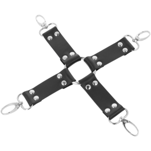 Darkness Bondage-Cătușe din Piele pentru Mâini și Picioare Negre - imagine 2