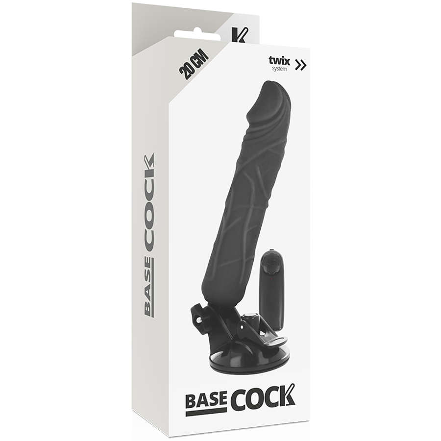 Basecock-Vibrator Realist Telecomandă 20cm, Natural/Negru-TPE 3 img 80140 25a238952a2653087d9cabc0849570fb 1