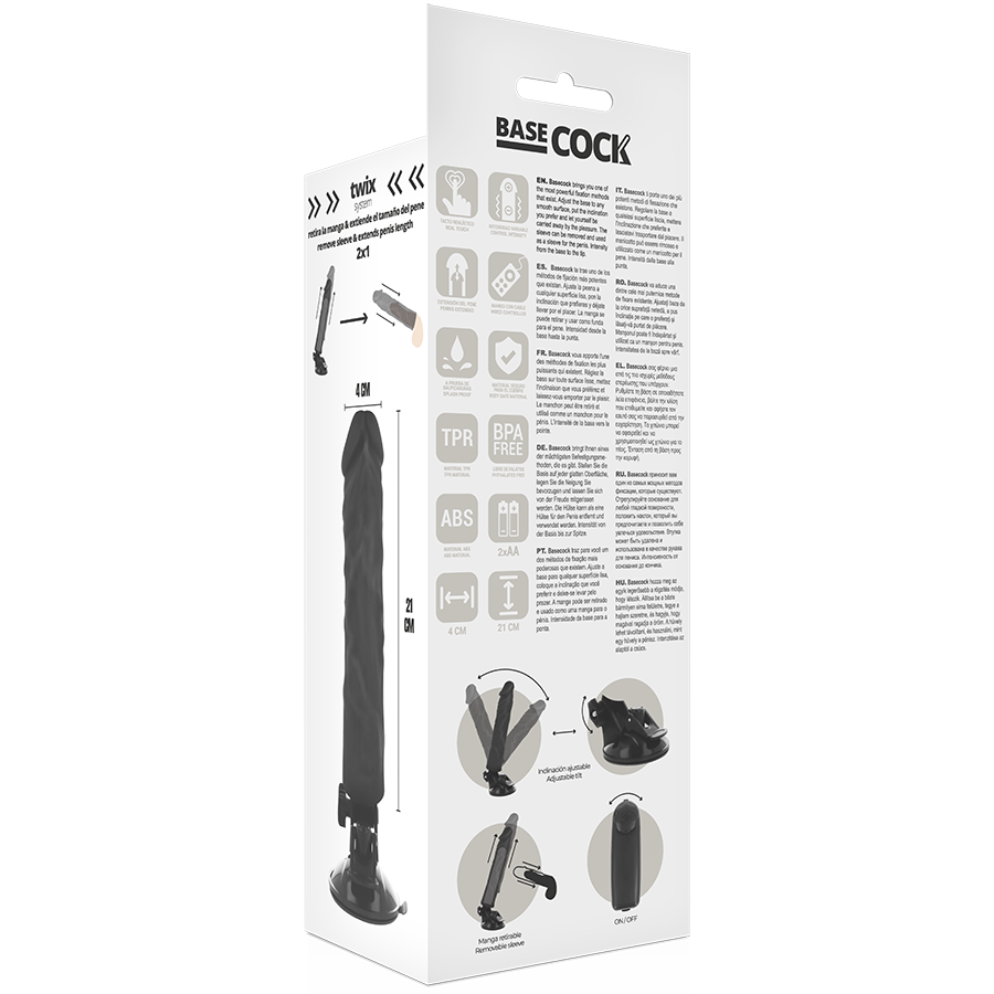 Basecock-Vibrator Realist cu Telecomandă 21 cm, Natural/Negru-TPE 4 img 80156 ce217448d35a23ee873f452f9f0b586e 1