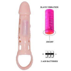 Baile For Him-Husă Extender Penis cu Vibrație si Curea Naturală - imagine 4