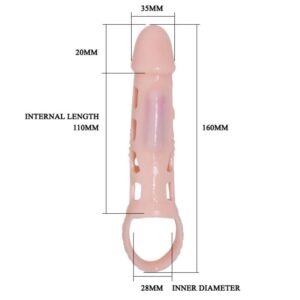 Baile For Him-Husă Extender Penis cu Vibrație si Curea Naturală - imagine 5
