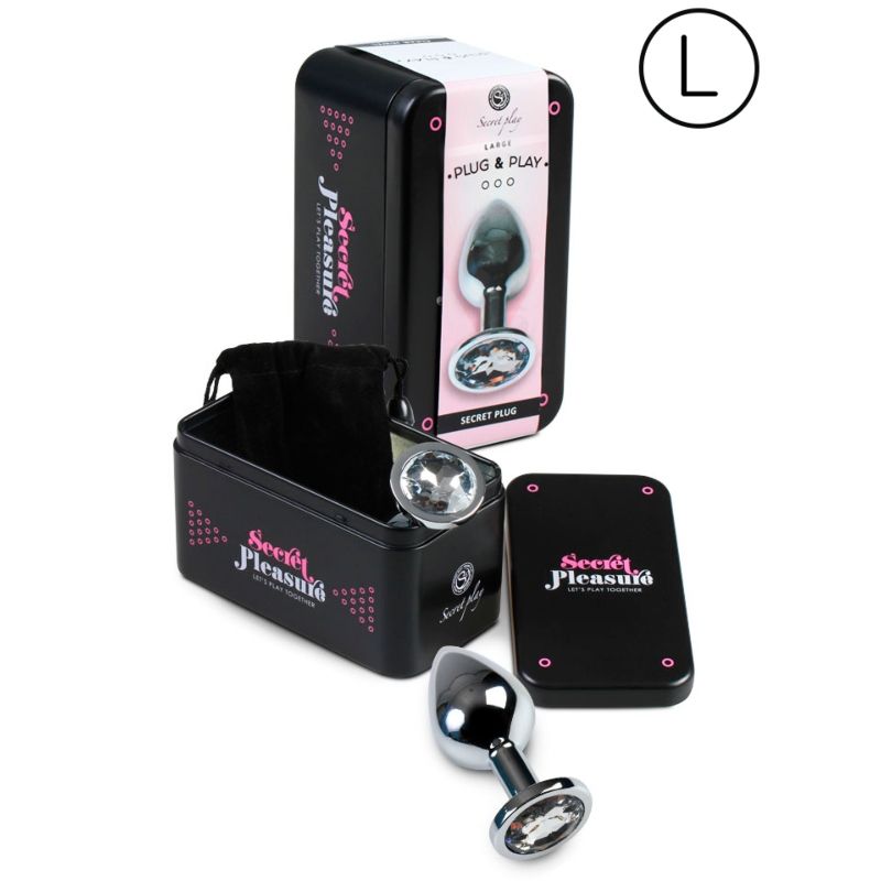 Secretplay Toys-Plug Anal Mărime L - Transparent-Metal 2 img 82913 c842d989173cfa0c97dcd517f4c0bd29 1
