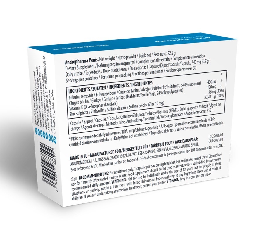 Andro Medical - Andropharma Penis - Supliment pentru Mărirea Penisului, 30 Capsule 3 img 83013 b925876608634302d05f950048456d3d 1