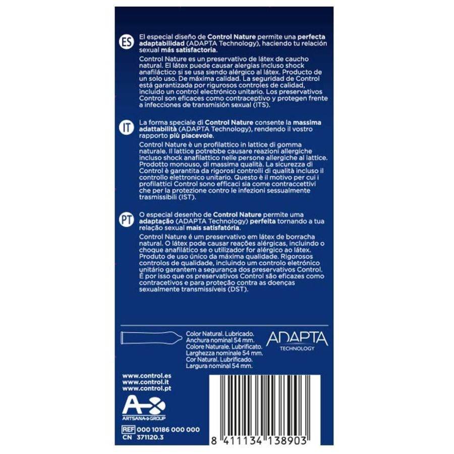 Control Condoms-Adapta Nature Prezervative 12 Bucăți-Latex 2 img 84187 d3336c28dba8391d43fc1750eda849e8 1