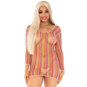 Leg Avenue-Rochie Mini Zigzag Multicolor One Size