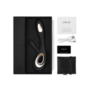 Lelo-Soraya Wave Vibrator Rabbit Negru-Silicon, Reincarcabil, USB 7 Lelo-Soraya Wave Vibrator Rabbit Negru-Silicon, Reincarcabil, USB - imagine 3