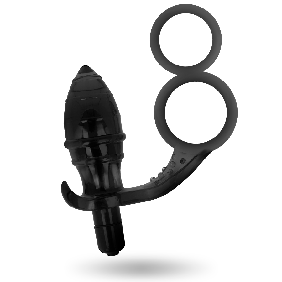 Addicted Toys-Plug Anal cu Dublu Inel Negru-TPR 1 img 89023 03e0b368a527af61eeea2f566d687af7 1