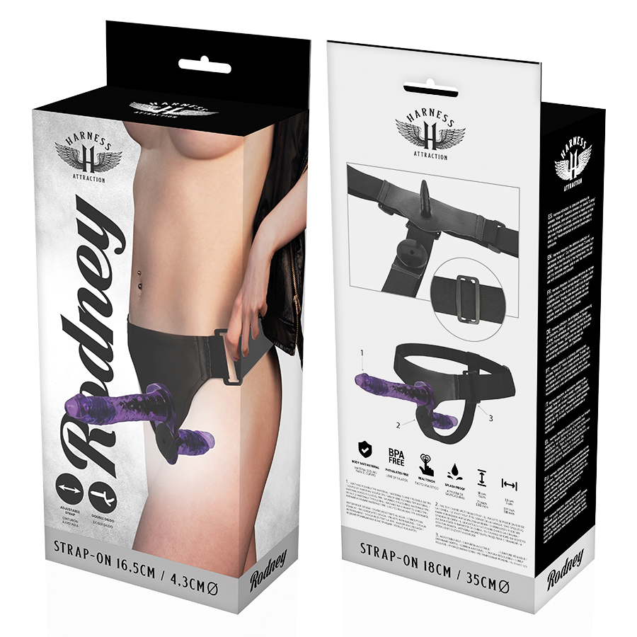 Harness Attraction-Rodney Dublă Penetrare cu Vibrator 18 X 3.5 cm · Strapon & Harness (imaginea 5)