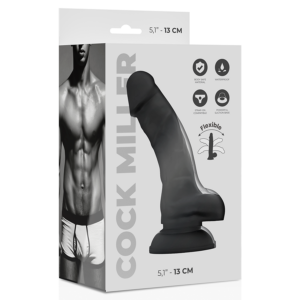 Cock Miller-Dildo Silicon Dual Density Cocksil Articulabil Negru - imagine 6