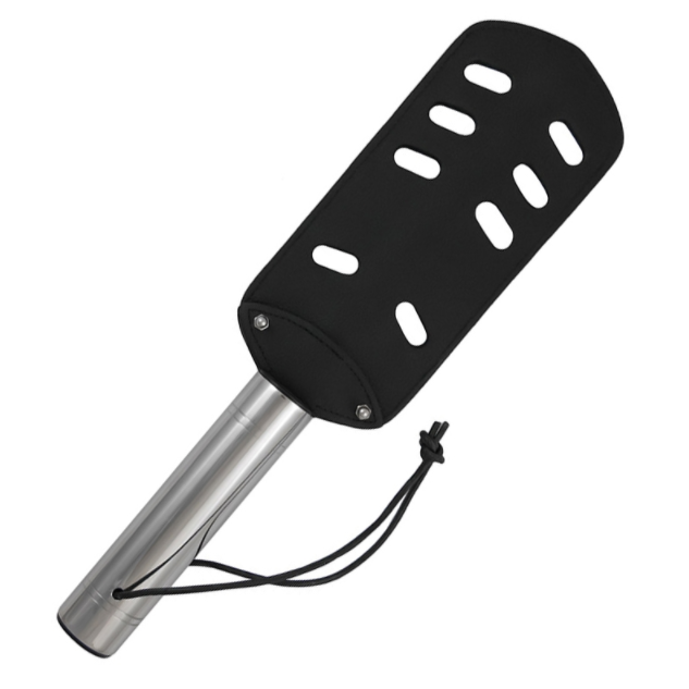 Metal Hard-The Paddle Original Piele si Metal - Cu Gauri 1 Metal Hard-The Paddle Original Piele si Metal - Cu Gauri · Accesorii BDSM