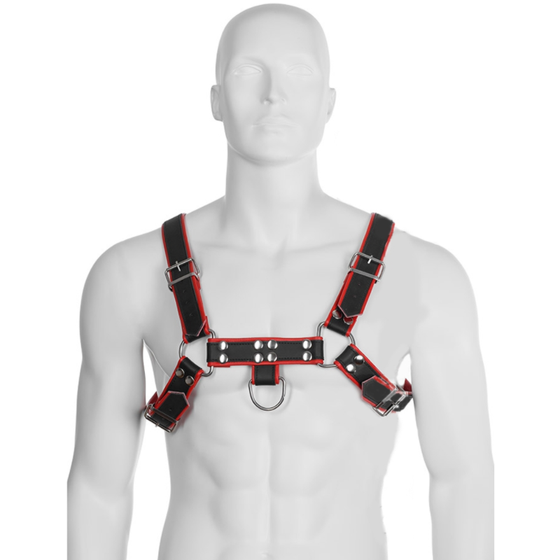Leather Body-Ham cu Lanț Iii Negru/Roșu-Piele Ecologica 2 img 90293 a083bf7987166899e2c2fab51d590691 1