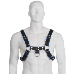 Leather Body-Ham Pectoral din Piele Albastru si Negru Bulldog 3 Leather Body-Ham Pectoral din Piele Albastru si Negru Bulldog - imagine 1