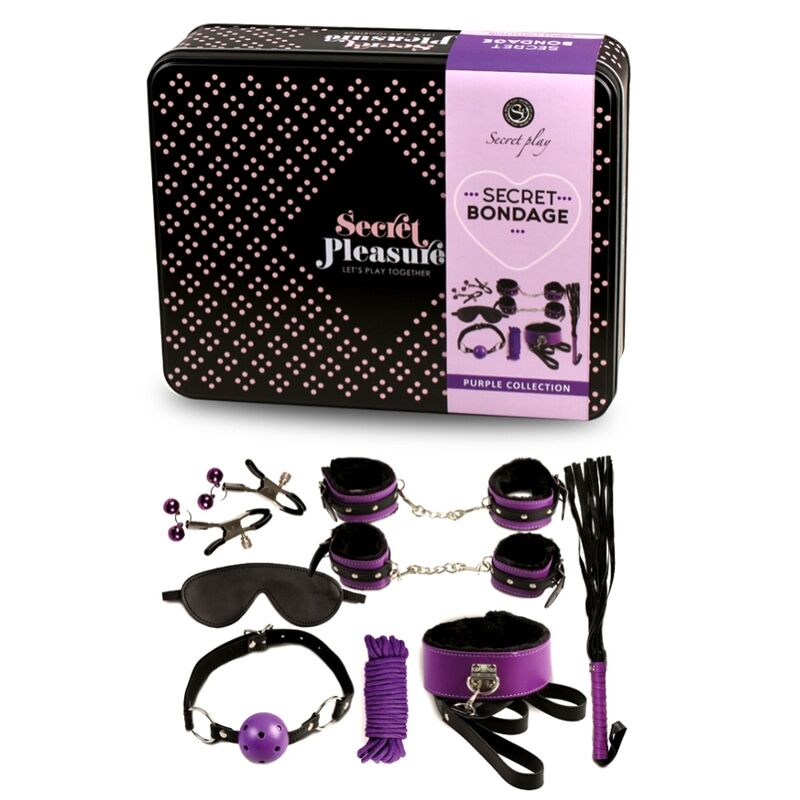 Secretplay 100% Fetish-Bdsm Set 8PCS Purble/Black-Piele Ecologica 3 img 91337 576af2988e06b4280cb624d4f93a89b4 1