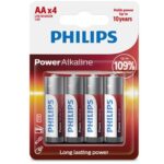 Phillips-Baterie Alkalină Power Aa LR6, Set 4 Bucăți