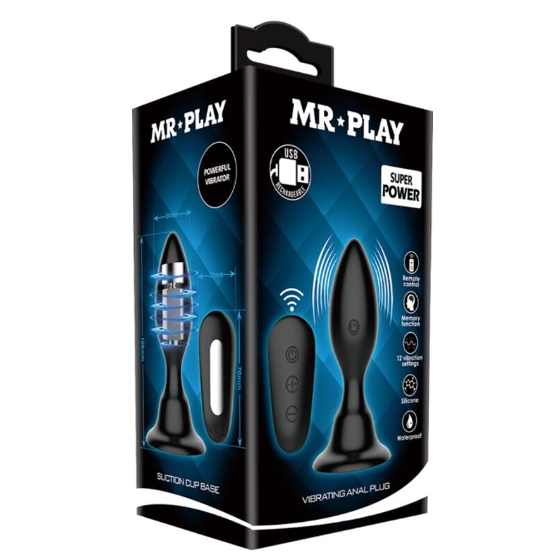 Mr Play-Plug Anal Vibrator cu Telecomandă Negru-Silicon, 12 Trepte 9 img 93357 3688741f2459d11c610b6c47159ea022 1