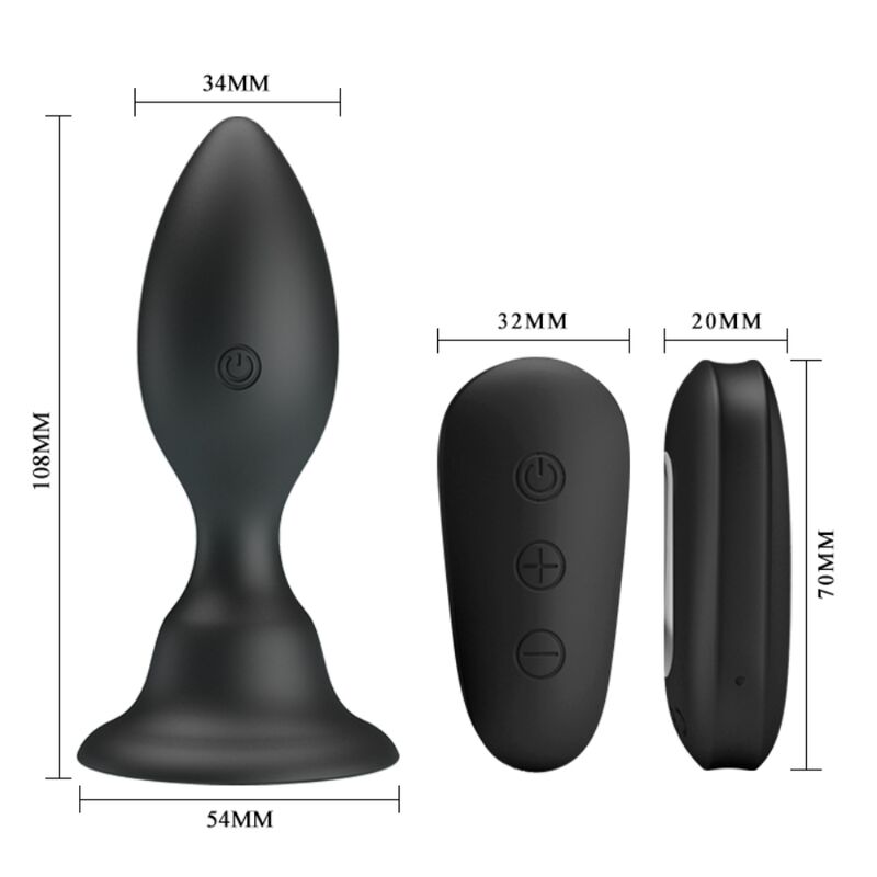 Mr Play-Plug Anal Vibrator cu Telecomandă Negru-Silicon, 12 Trepte 5 img 93359 0e6d403fa1ac0990e48deae4badea5d1 1