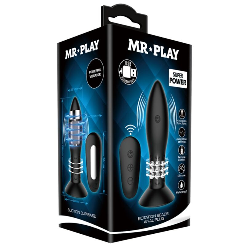 Mr Play-Plug Anal cu Bile Rotative Negre si Telecomandă-Silicon 7 img 93408 fd2246097d6b5d0b3a2dfc0e616620d9 1