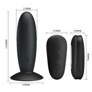 Mr Play-Dop Anal cu Vibrație și Negru-Silicon, 12 - imagine 6