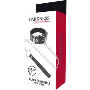 Darkness Bondage-Inel pentru Penis cu Curea-Piele Ecologica - imagine 5