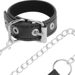 Darkness Bondage-Inel pentru Penis cu Curea-Piele Ecologica - imagine 4