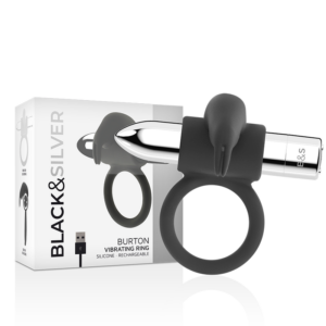 Black&silver-Burton Inel Reîncărcabil 10 Moduri — BLACK&SILVER · Inele & Mansoane Penis (imaginea 5)