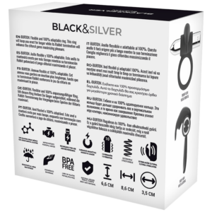 Black&silver-Burton Inel Reîncărcabil 10 Moduri — BLACK&SILVER · Inele & Mansoane Penis (imaginea 3)