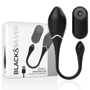 Black&silver-Jenell Ou Vibrator Reîncărcabil-Silicon, 10 Trepte 10 Black&silver-Jenell Ou Vibrator Reîncărcabil-Silicon, 10 Trepte - imagine 2