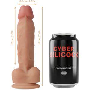 Cyber Silicock-Strap-on din Silicon Lichid Oliver cu 3 Inele - imagine 7