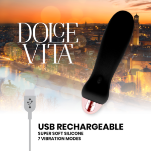 Dolce Vita-Vibrator Reîncărcabil Five Black, 7 Viteze-Silicon, 7 7 Dolce Vita-Vibrator Reîncărcabil Five Black, 7 Viteze-Silicon, 7 - imagine 3