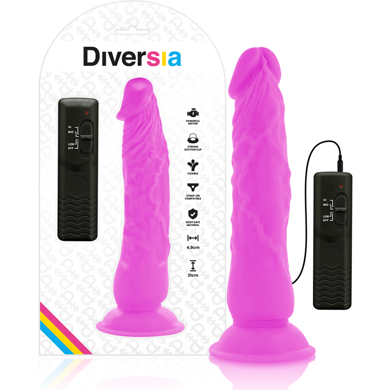 Diversia-Dildo Vibrator Flexibil Mov 21 cm -o- 4.9 cm-TPE 2 img 120177 04fad54ac8469aab6ec5456bf38035fb 1