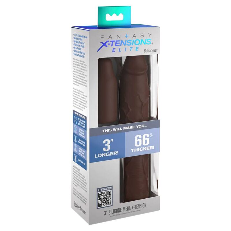 Fantasy X-tensions-Manșon 22,86 cm + 7,62 cm Extensor Maro-Silicon