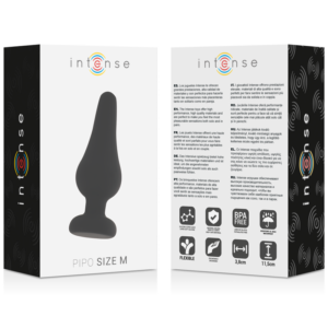Intense Anal Toys-Dop Anal Pipo M Negru Silicon 11 Cm - imagine 4