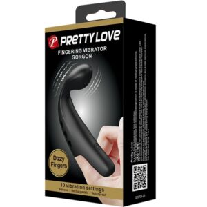 Fun Toys-Black Gorgon Vibrator Degetar, Negru-Silicon, 10 Trepte - imagine 3