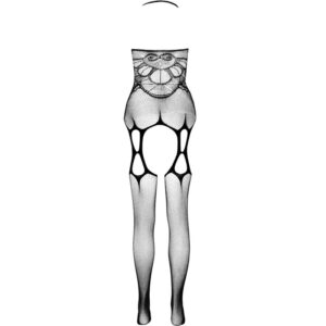 Passion-Eco Collection Bodystocking Eco BS002, Alb/Negru/Roșu - imagine 4