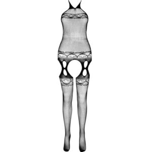 Passion-Eco Collection Bodystocking Eco BS006, Alb/Negru/Roșu 9 Passion-Eco Collection Bodystocking Eco BS006, Alb/Negru/Roșu - imagine 5