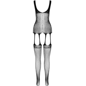 Passion-Eco Collection Bodystocking Eco BS007, Alb/Negru/Roșu - imagine 5