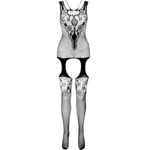 Passion-Eco Collection Bodystocking Eco BS011 Negru, Alb - imagine 5