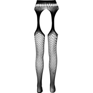 Passion-Eco Collection Bodystocking Eco S002 Negru, Alb - imagine 4