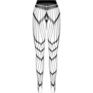 Passion-Eco Collection Bodystocking Eco S006 Black, Alb/Negru/Roșu - imagine 4