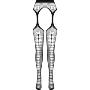 Passion-Eco Collection Bodystocking Eco S008 Black, Alb/Negru/Roșu 9 Passion-Eco Collection Bodystocking Eco S008 Black, Alb/Negru/Roșu - imagine 5