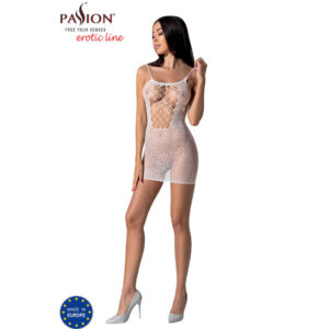 Passion-BS096 Bodystocking, Alb/Negru/Roșu 10 Passion-BS096 Bodystocking, Alb/Negru/Roșu - imagine 5